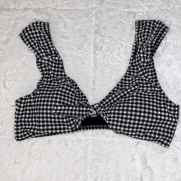 ENVYA Black & White Gingham Pinup Bikini -SM top / MD bottoms - Picture 4 of 5